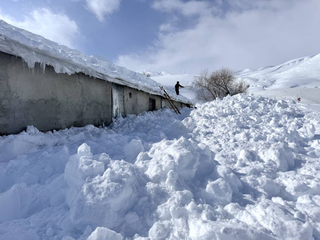 Hakkari ve Yüksekova’da kar 2 metreyi aştı. Tek katlı evler ve ahırlar kara gömüldü 2